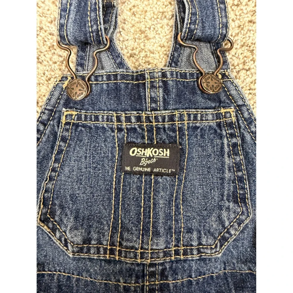 OshKosh B'gosh Denim Overalls Kids 18M Blue Carpenter Pocket Classic